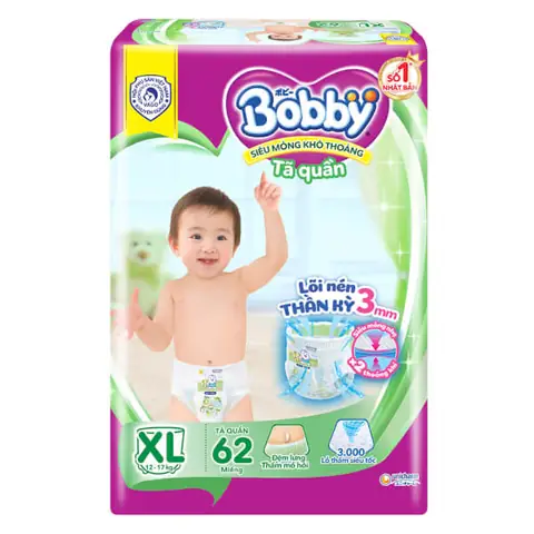 Tã Quần Bobby Size Xl 62 Miếng