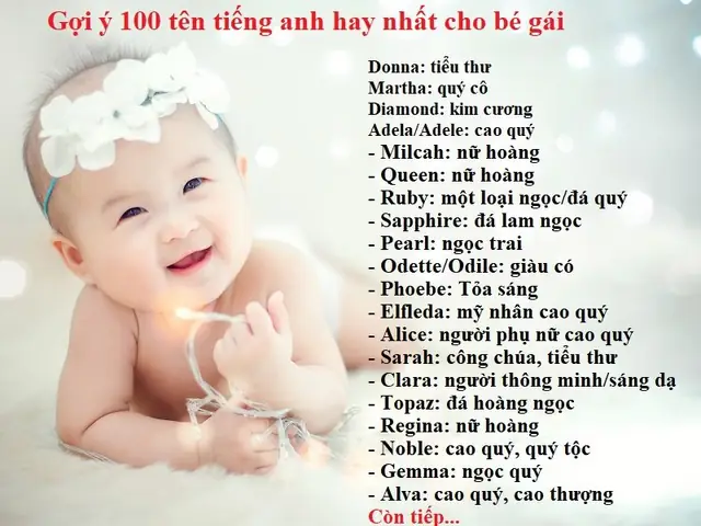 Tên Ở Nhà Cho Bé Gái Bằng Tiếng Anh
