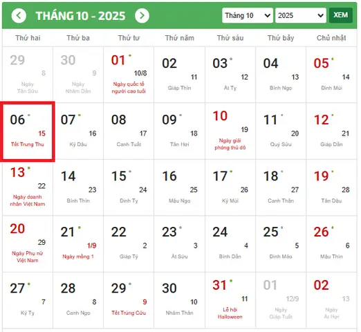 Tết Trung Thu Là Vào Ngày Nào