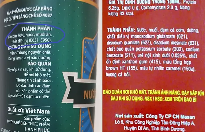 Thành Phần Nước Mắm Công Nghiệp Thành Phần Nước Mắm Công Nghiệp
