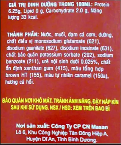 Thành Phần Nước Mắm Công Nghiệp Thành Phần Nước Mắm Công Nghiệp