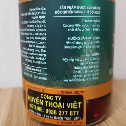Thành Phần Nước Mắm Công Nghiệp