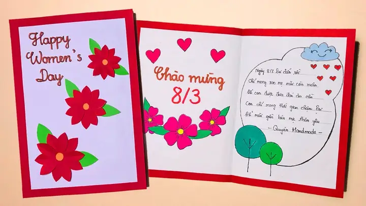 Thiệp Chúc Mừng 8 3 Tự Làm