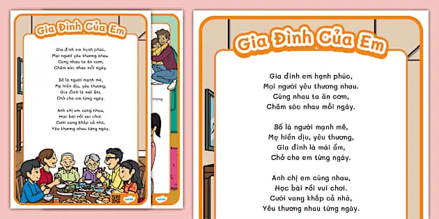 Thơ Về Gia Đình Cho Bé