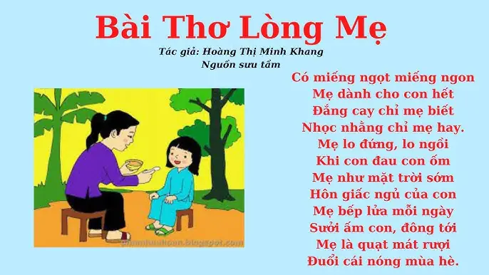 Thơ Về Gia Đình Cho Bé