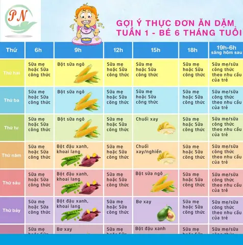 Thực Đơn Ăn Dặm Trẻ 6 Tháng