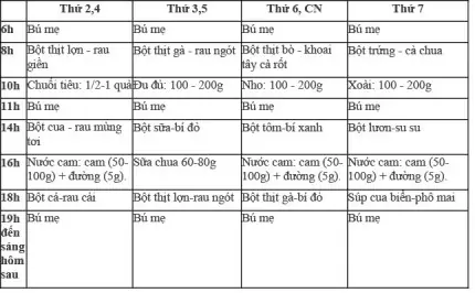 Thực Đơn Cho Bé Ăn Dặm 10 Tháng