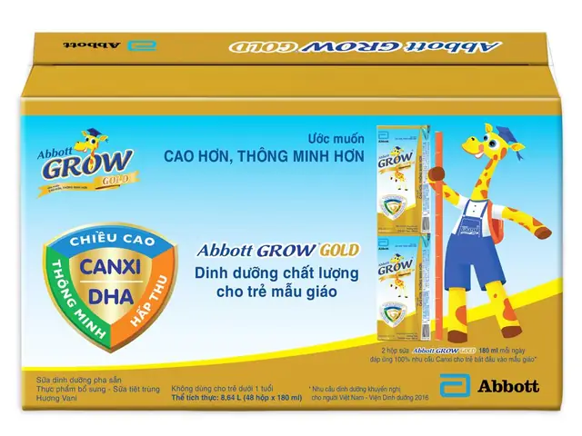 Thùng 48 Hộp Sữa Abbott Grow Gold Hương Vani 180ml