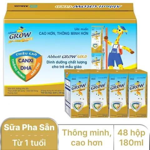 Thùng 48 Hộp Sữa Abbott Grow Gold Hương Vani 180ml