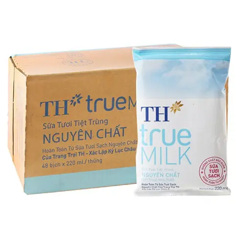 Thùng Sữa Bịch Th True Milk Không Đường
