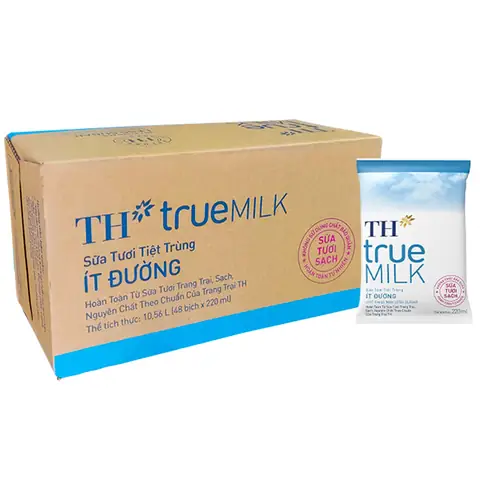 Thùng Sữa Bịch Th True Milk Không Đường