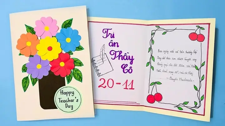 Trang Trí Thiệp Tri Ân Thầy Cô Trang Trí Thiệp Tri Ân Thầy Cô