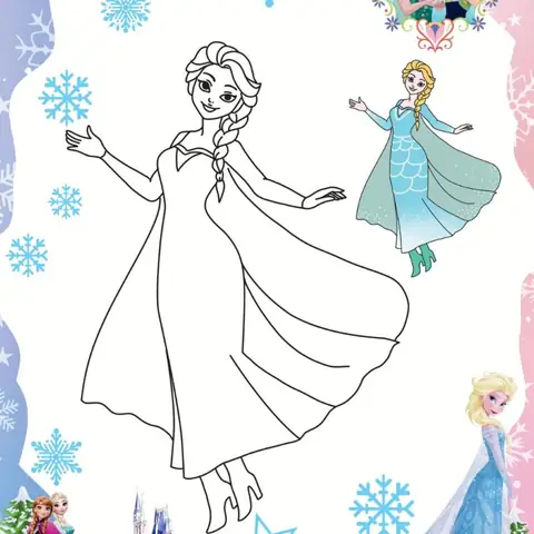 Tranh Tô Màu Búp Bê Elsa
