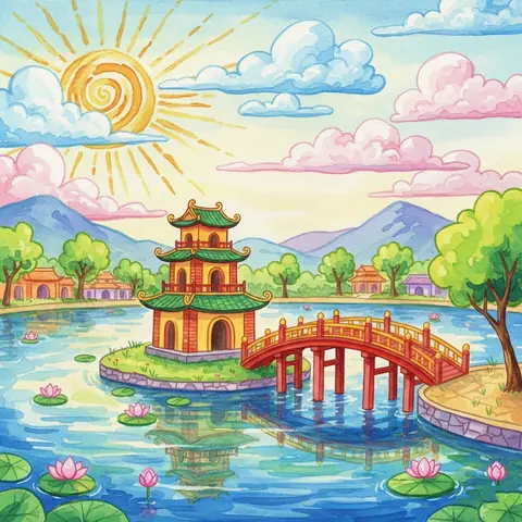 Tranh Tô Màu Danh Lam Thắng Cảnh