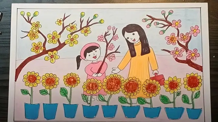 Tranh Ve Cho Hoa Ngay Tet