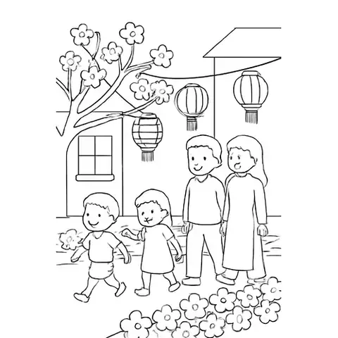 Tranh Vẽ Chủ Đề Ngày Tết Và Mùa Xuân