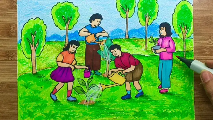 Tranh Vẽ Về Môi Trường Xanh Sạch Đẹp