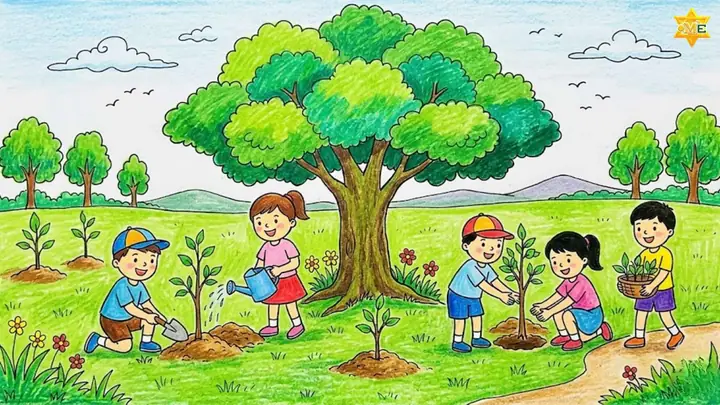 Tranh Vẽ Về Môi Trường Xanh Sạch Đẹp