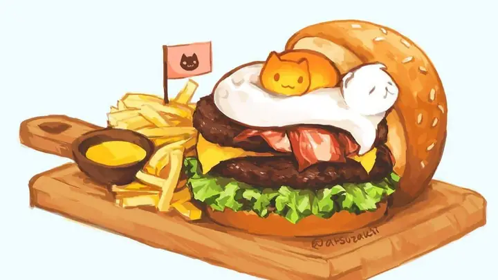 Vẽ Đồ Ăn Vặt Dễ Thương