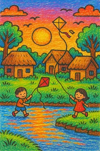 Vẽ Tranh Đề Tài Cuộc Sống Quanh Em Ngày Tết