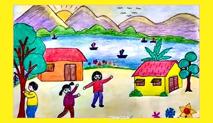 Vẽ Tranh Đề Tài Cuộc Sống Quanh Em Ngày Tết