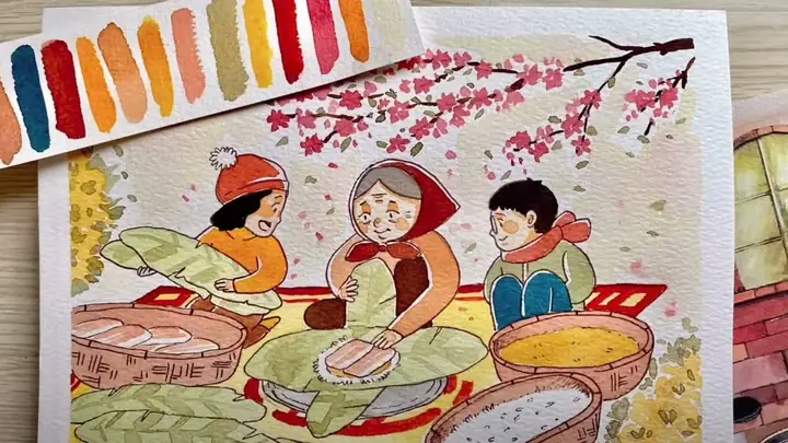 Vẽ Tranh Lễ Hội Ngày Tết Quê Em