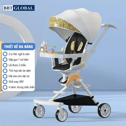 Xe Đẩy 4 Bánh Gấp Gọn Cho Bé
