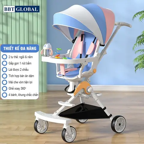Xe Đẩy 4 Bánh Gấp Gọn Cho Bé