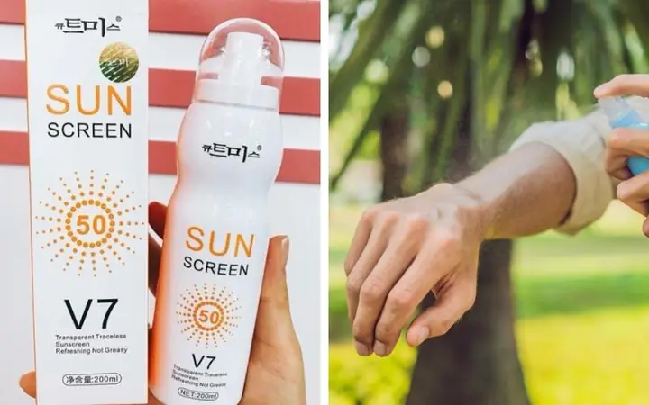 Xịt Chống Nắng Spray V7 Review