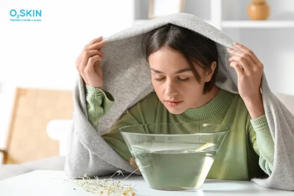 Xông Mặt Trị Mụn Ẩn Tại Nhà